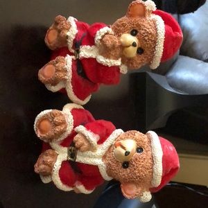Set of two Christmas bear ornaments